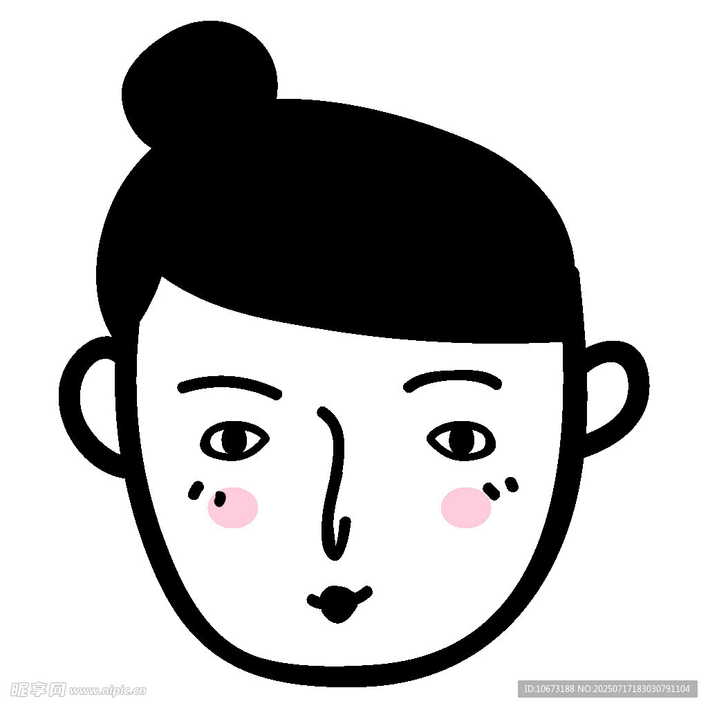 卡通风格的可爱女孩头像