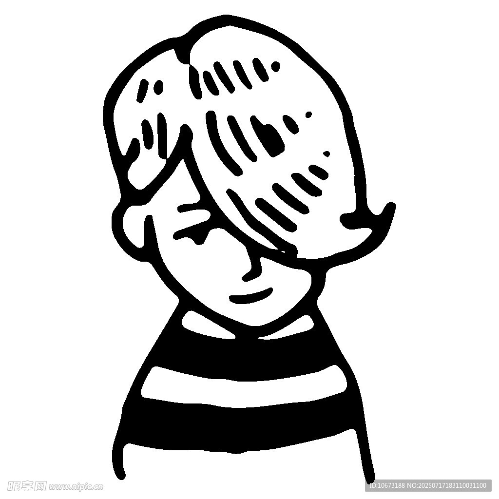 短发条纹上衣卡通人物