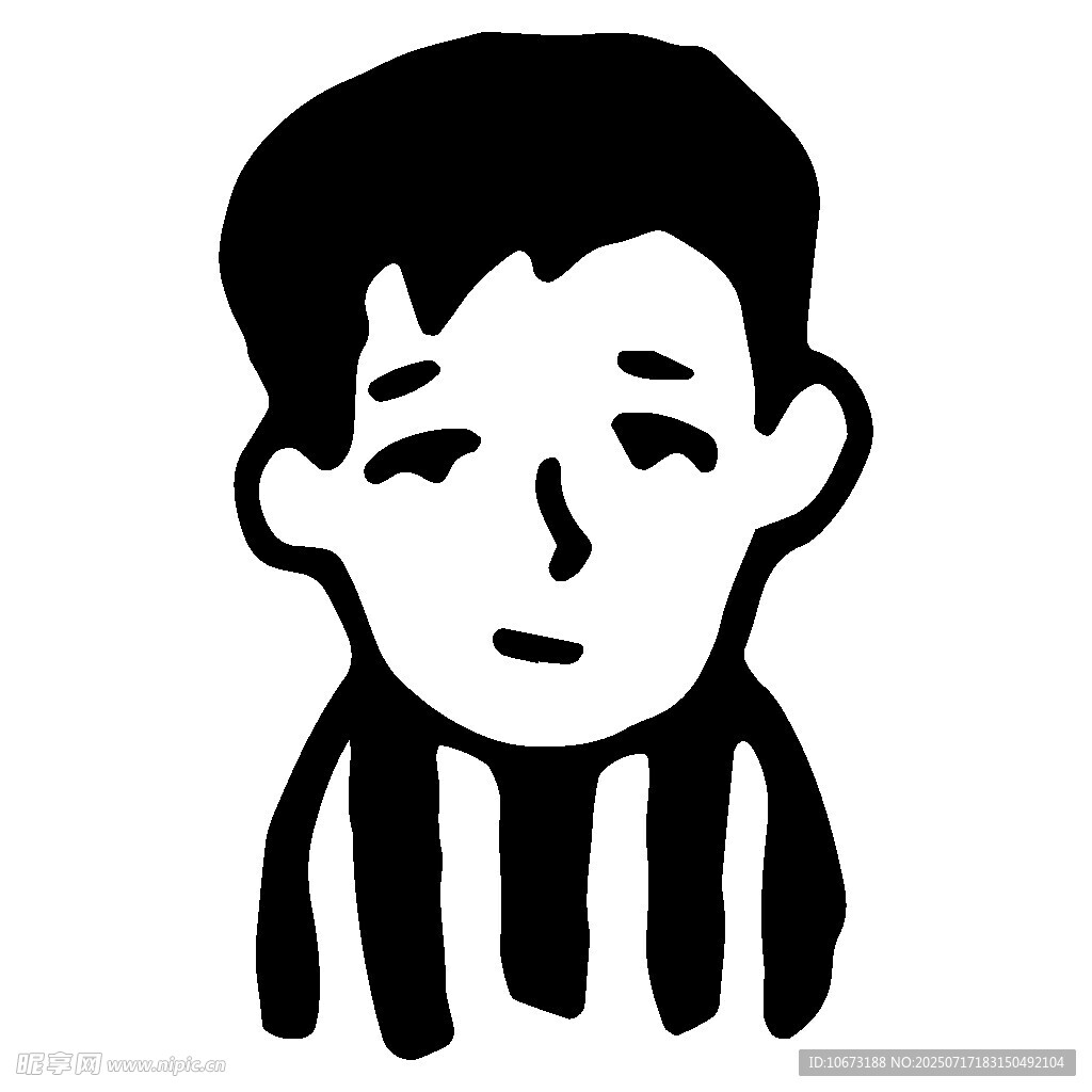 简约条纹衫男子头像