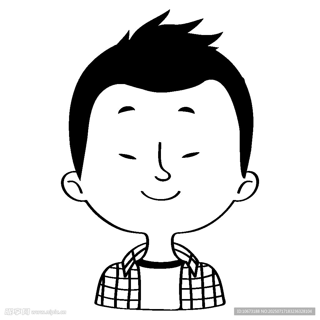 微笑的卡通男孩形象