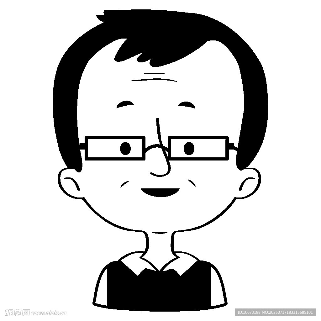 戴眼镜的微笑男士头像