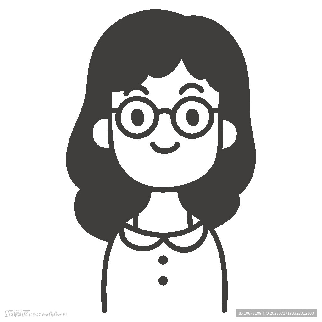 戴眼镜的微笑女孩