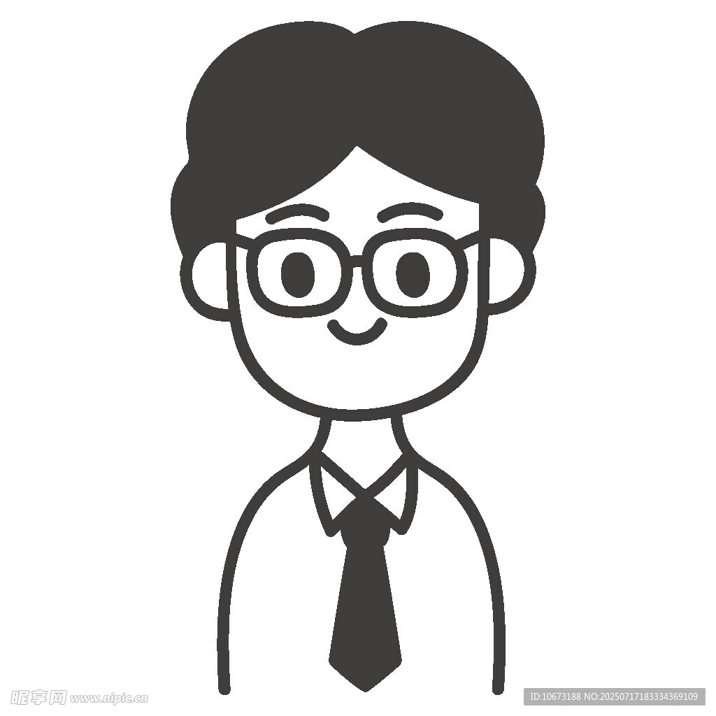 戴眼镜的商务男士形象