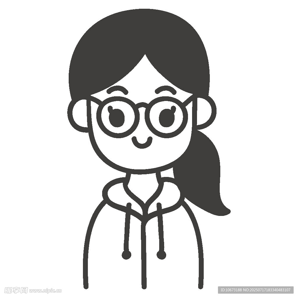 戴眼镜的扎马尾女孩