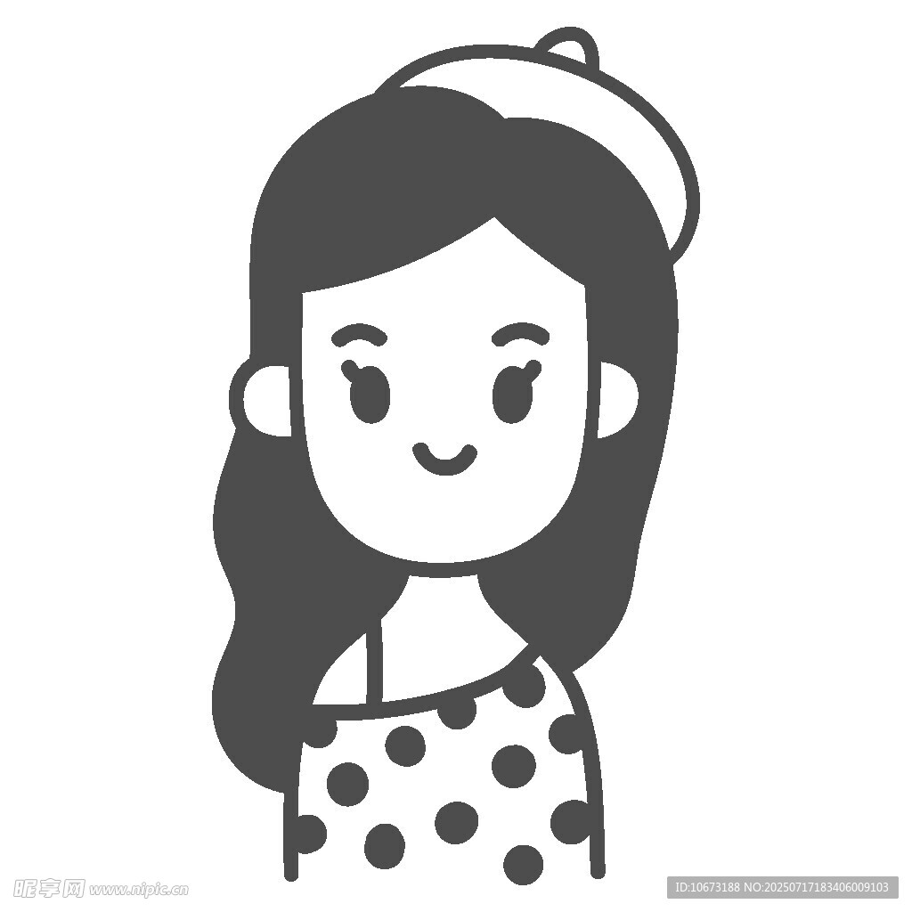 戴贝雷帽的波点女孩