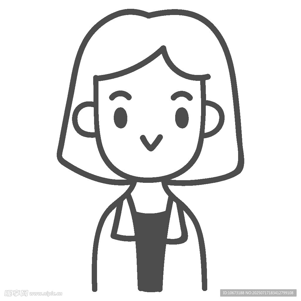 简约线条风女性头像