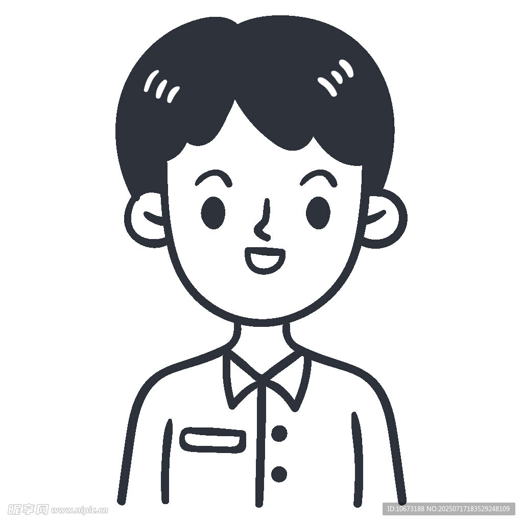 卡通风格微笑男孩头像