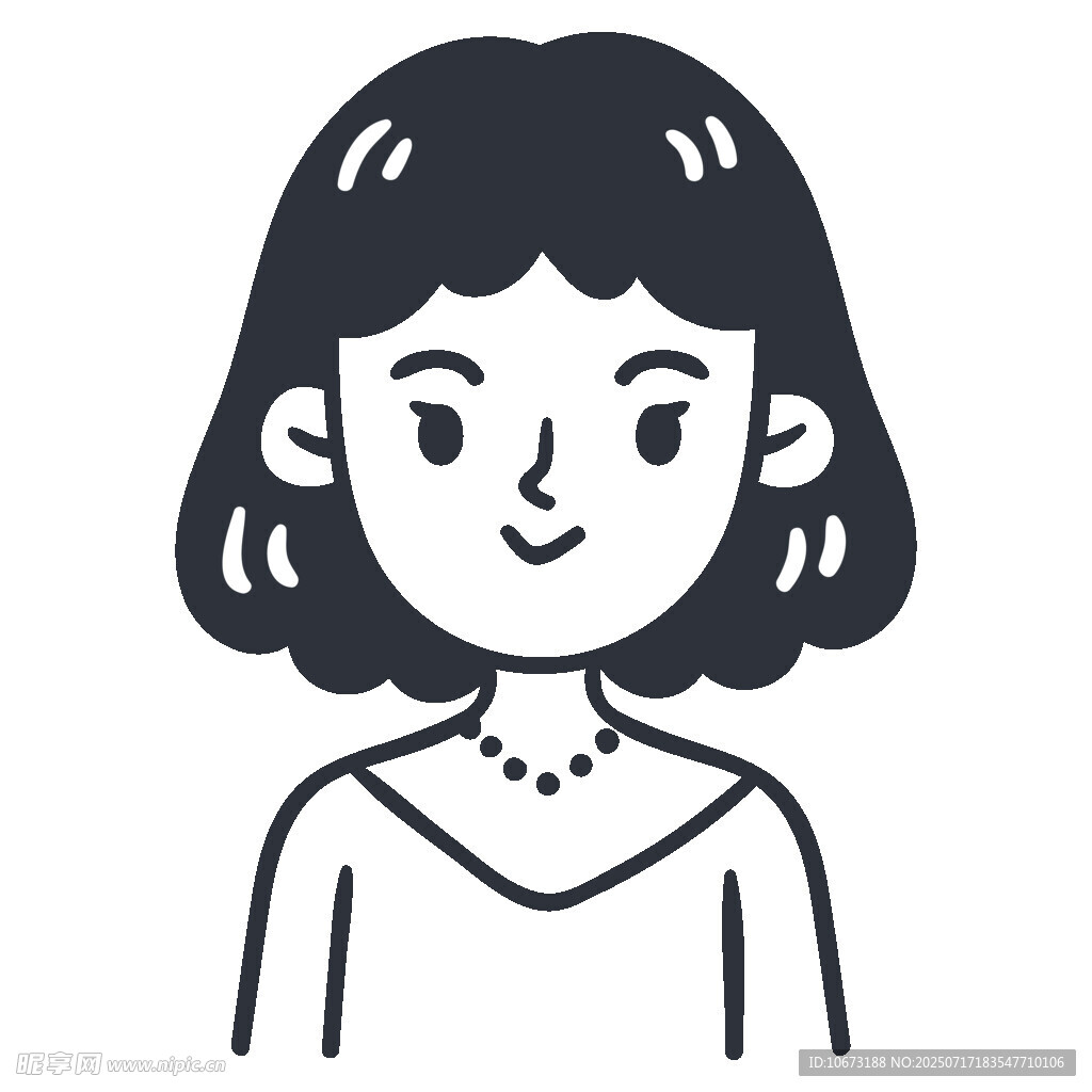 微笑短发女孩头像