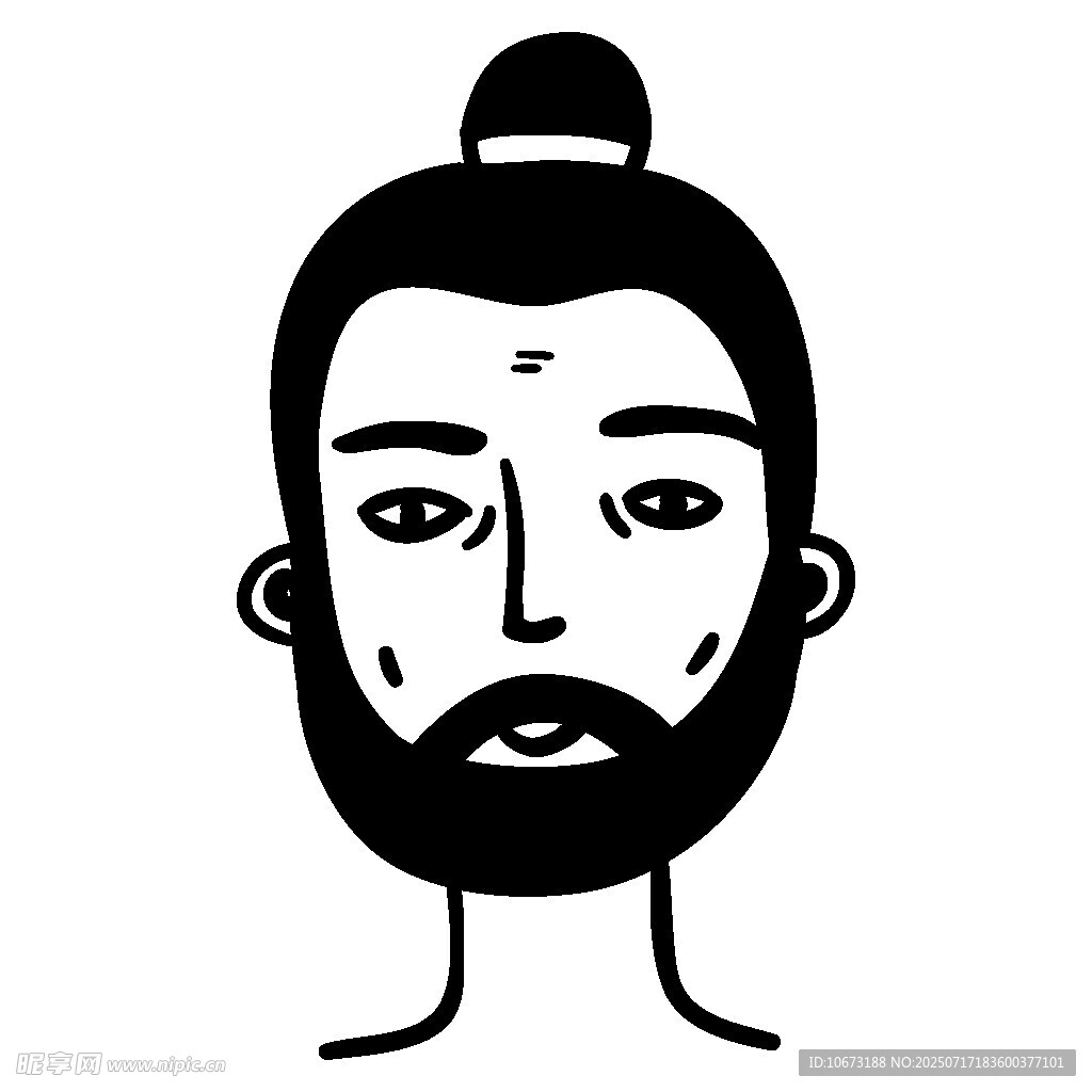 古代男子头像简笔画