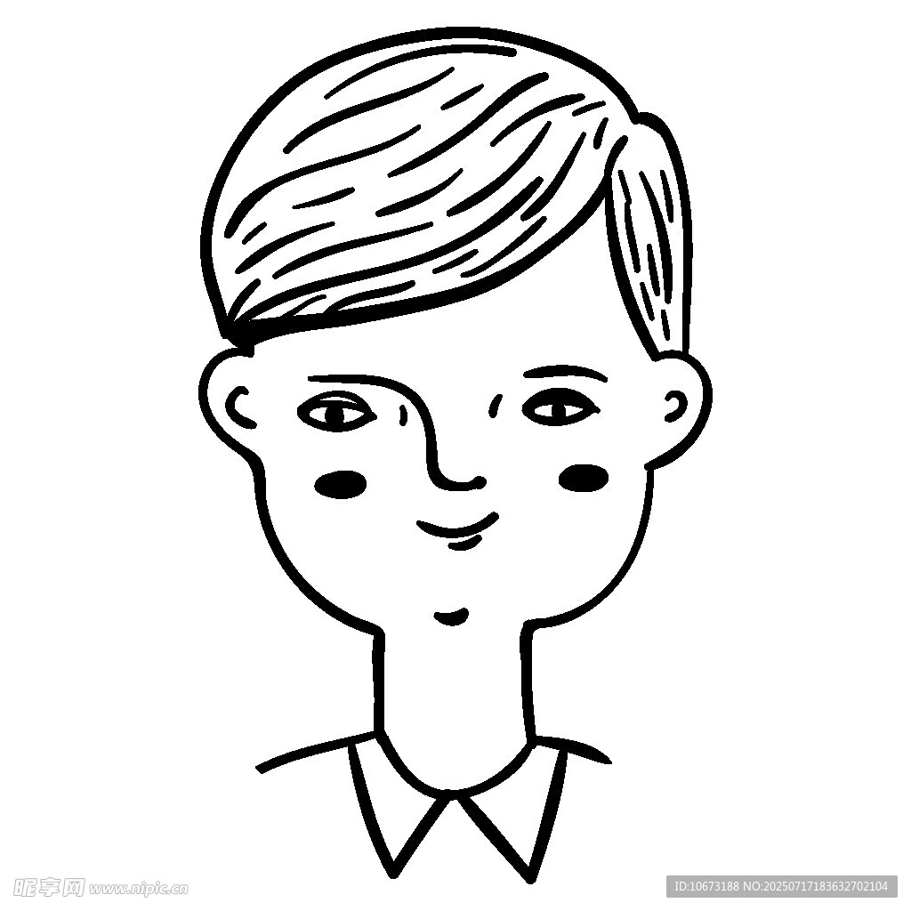 卡通风格短发男子头像