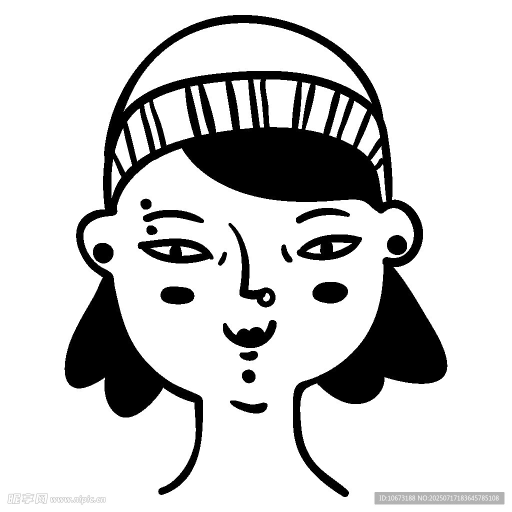 简约线条勾勒的个性女孩