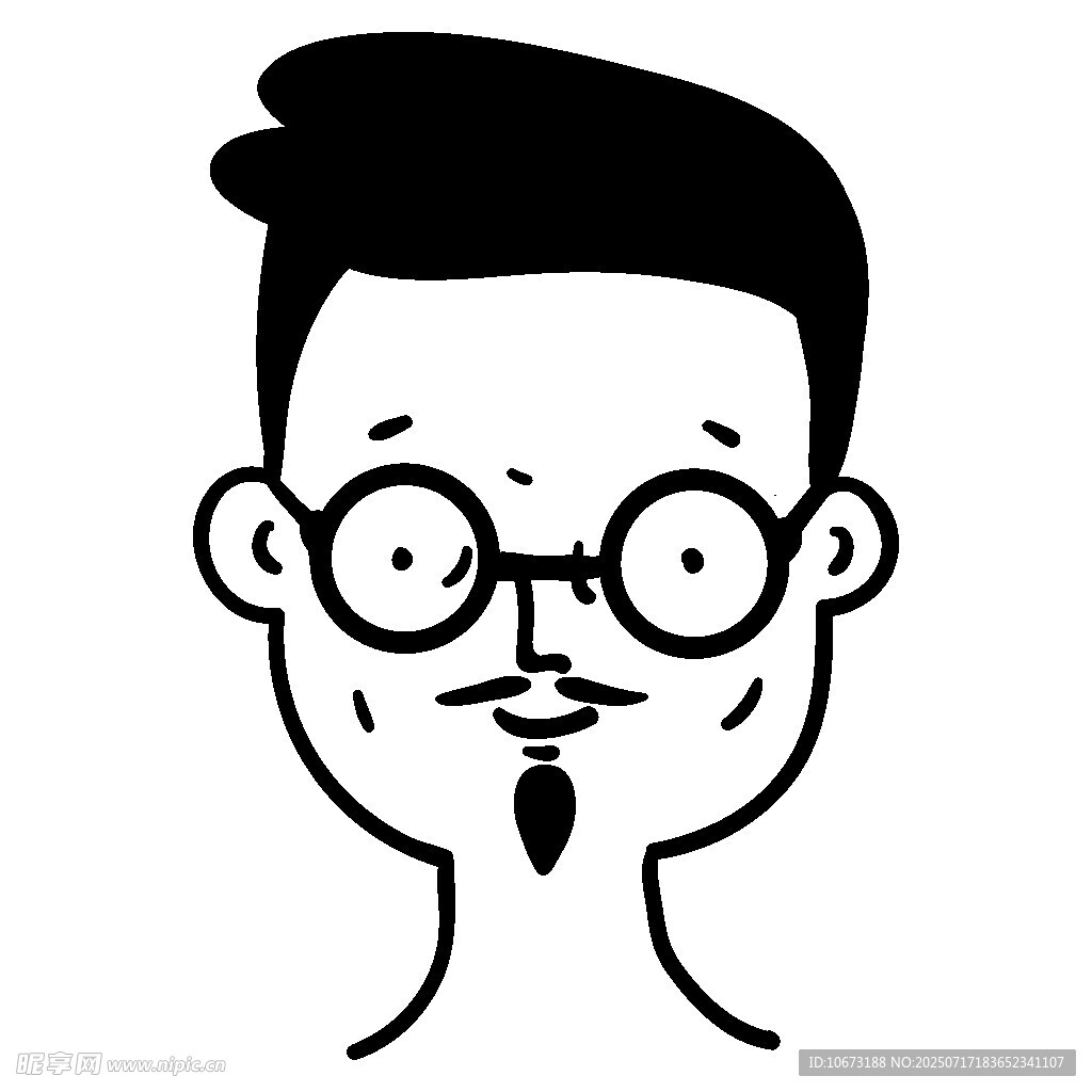 戴眼镜的个性卡通男子