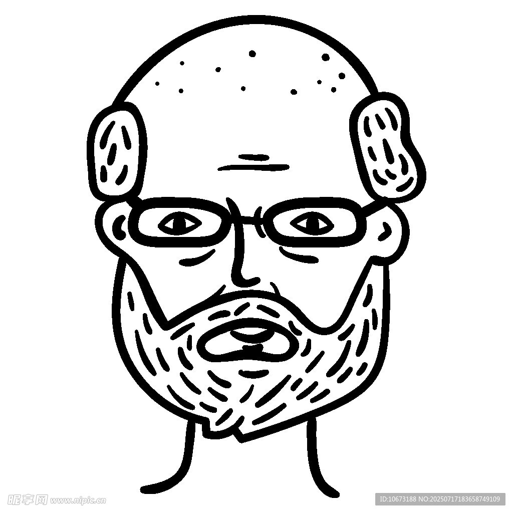 戴眼镜的胡须男子头像