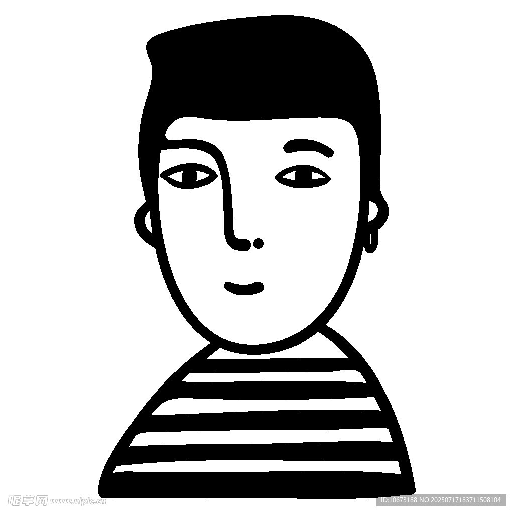 条纹上衣男子头像