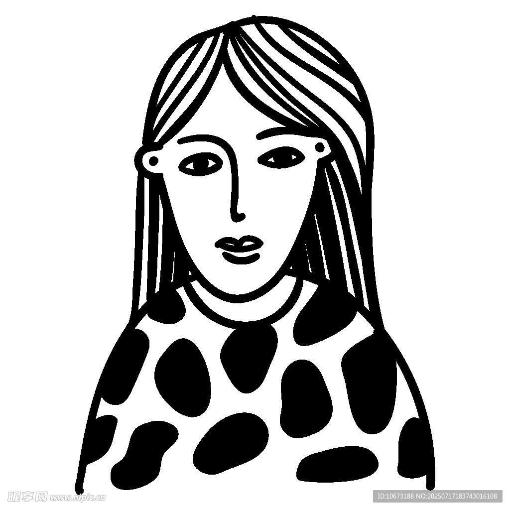 简约线条风格女性头像