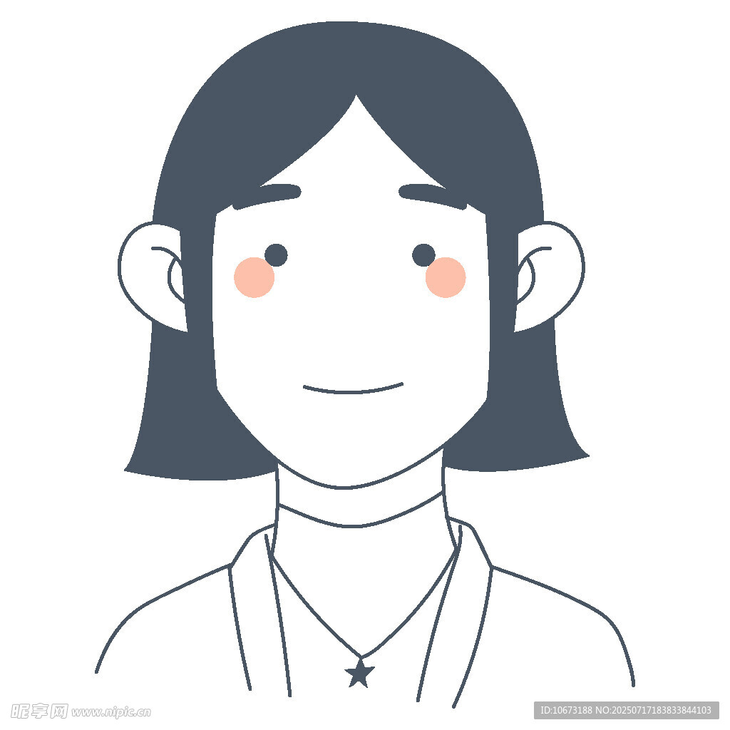 短发微笑女孩头像