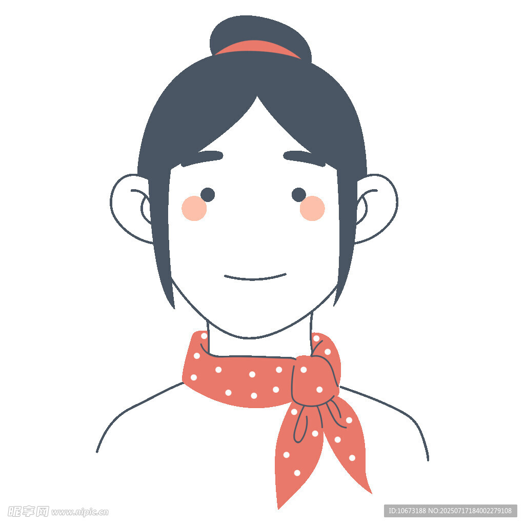 系红围巾的可爱女孩