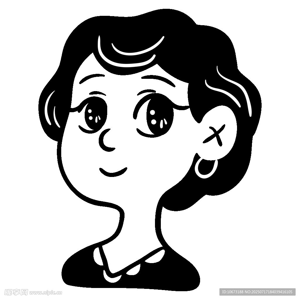短发戴眼镜的可爱女性