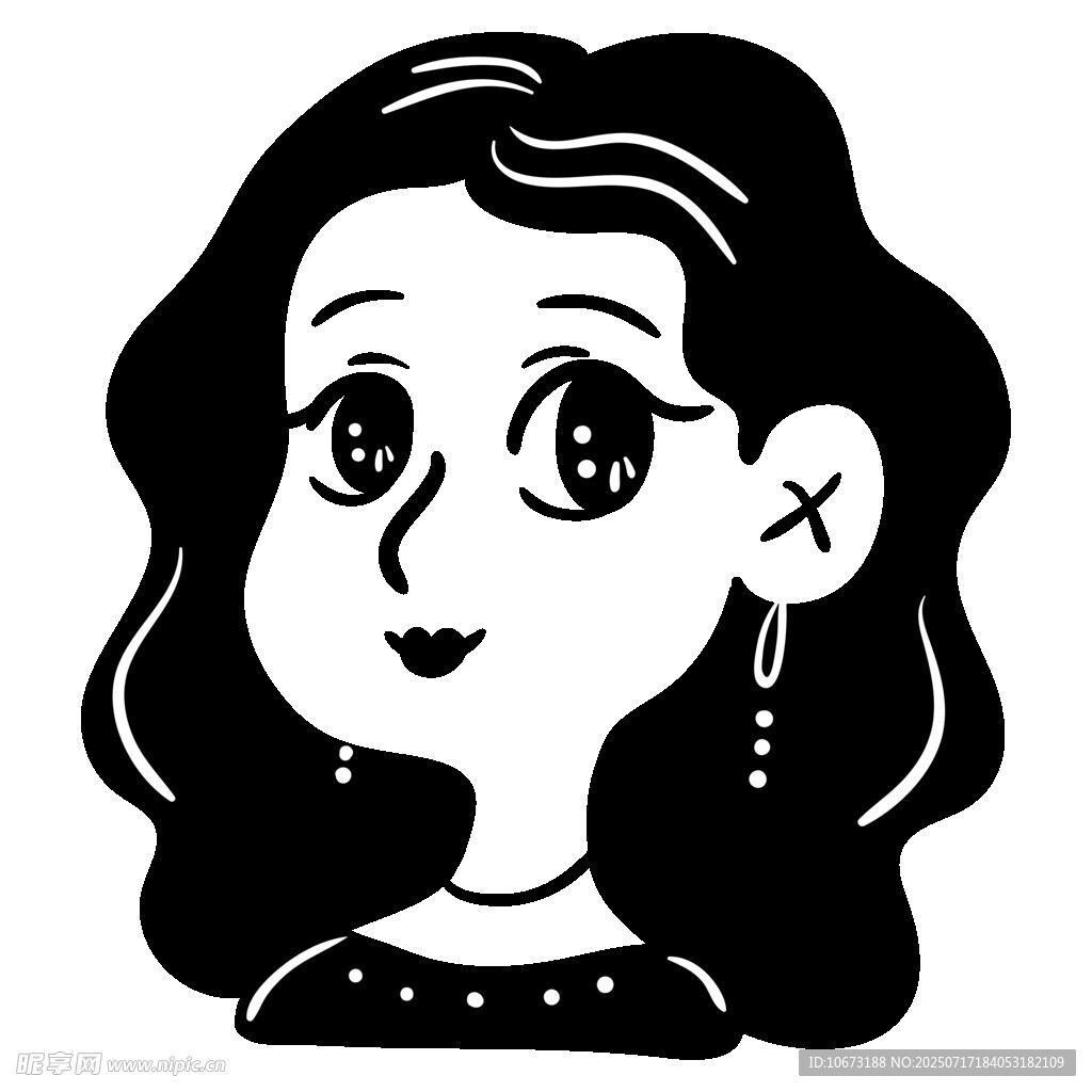 卡通风格女孩头像