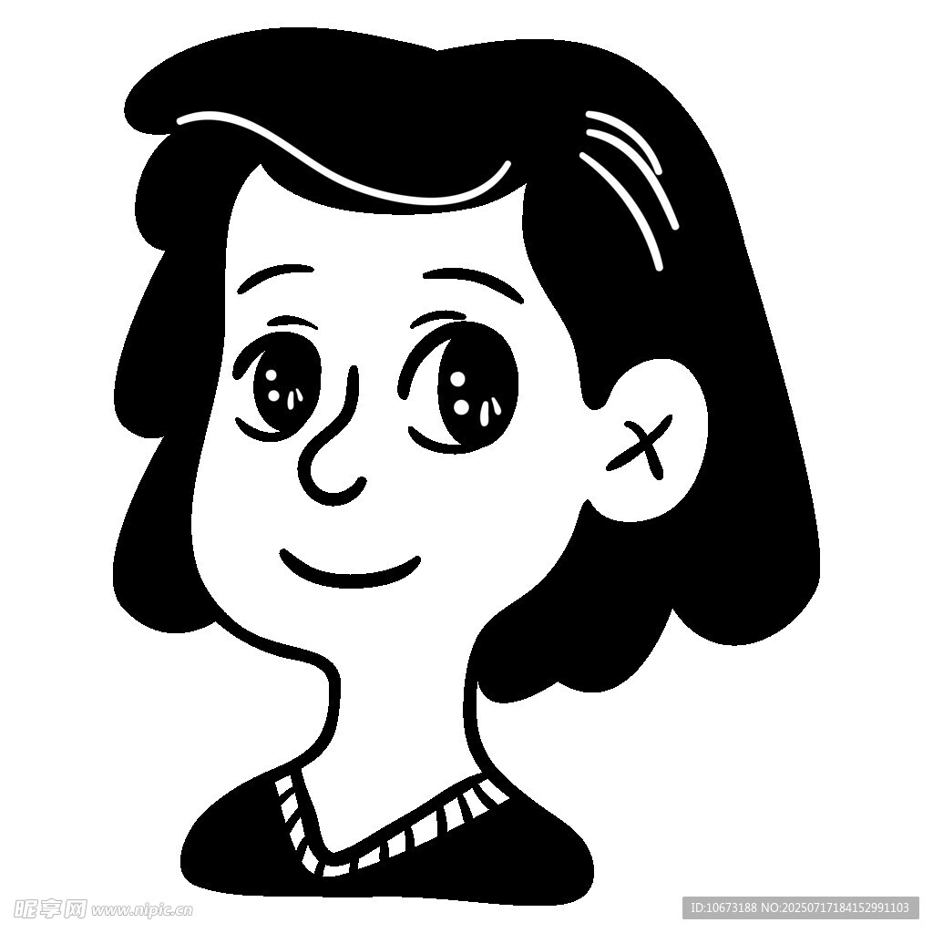 卡通短发女孩头像