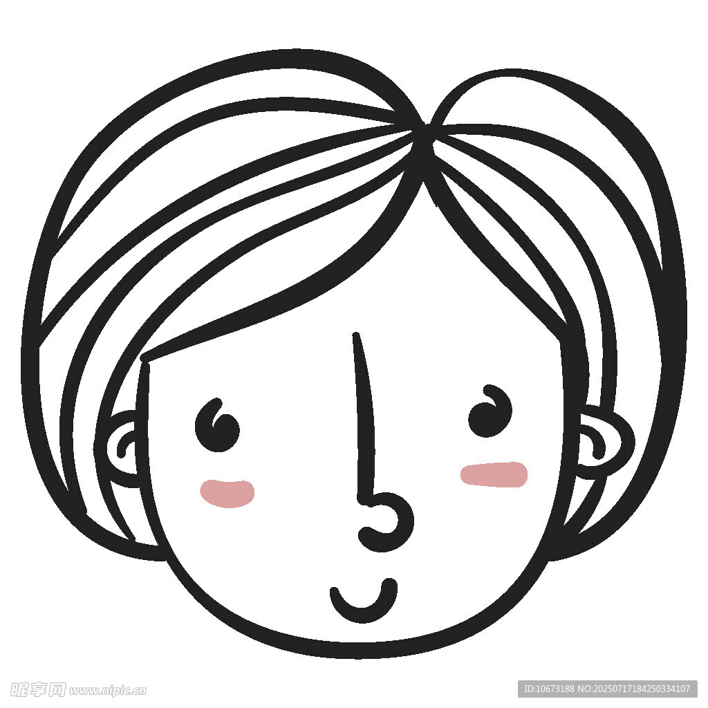 卡通风格女孩头像