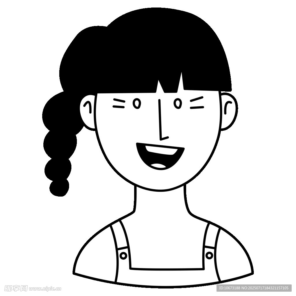 扎辫笑女孩