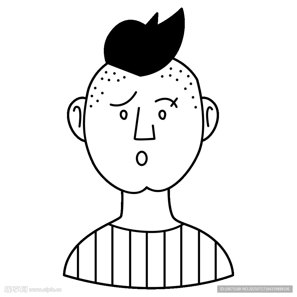 个性发型的卡通人物形象
