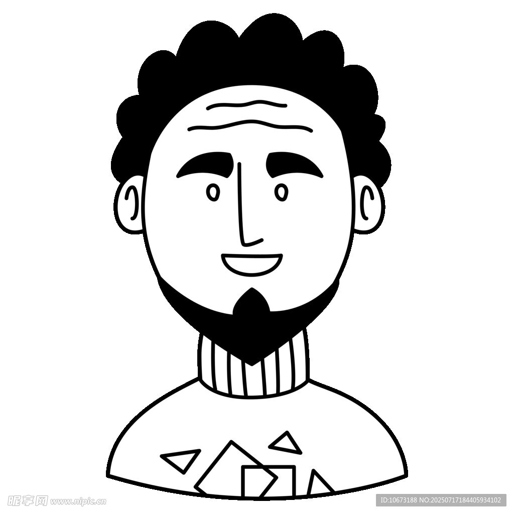 微笑的卷发男子头像