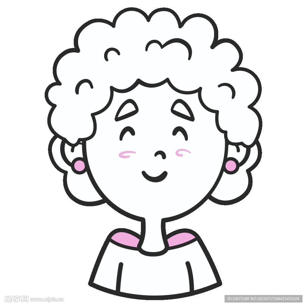 微笑的卷发老年女性