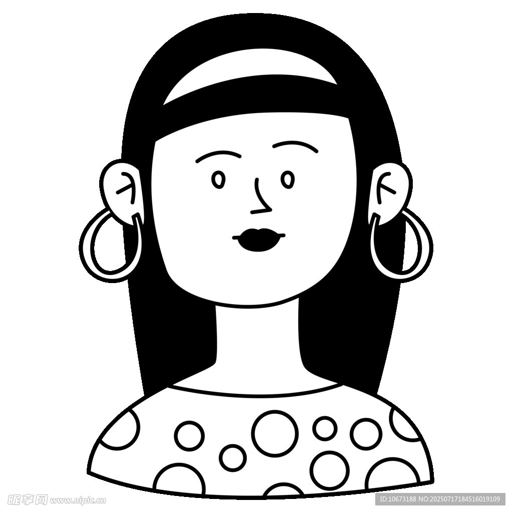 戴大耳环的波点上衣女子