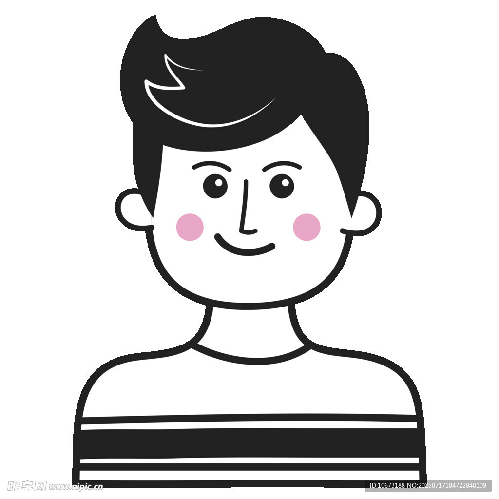 卡通风格微笑男士头像