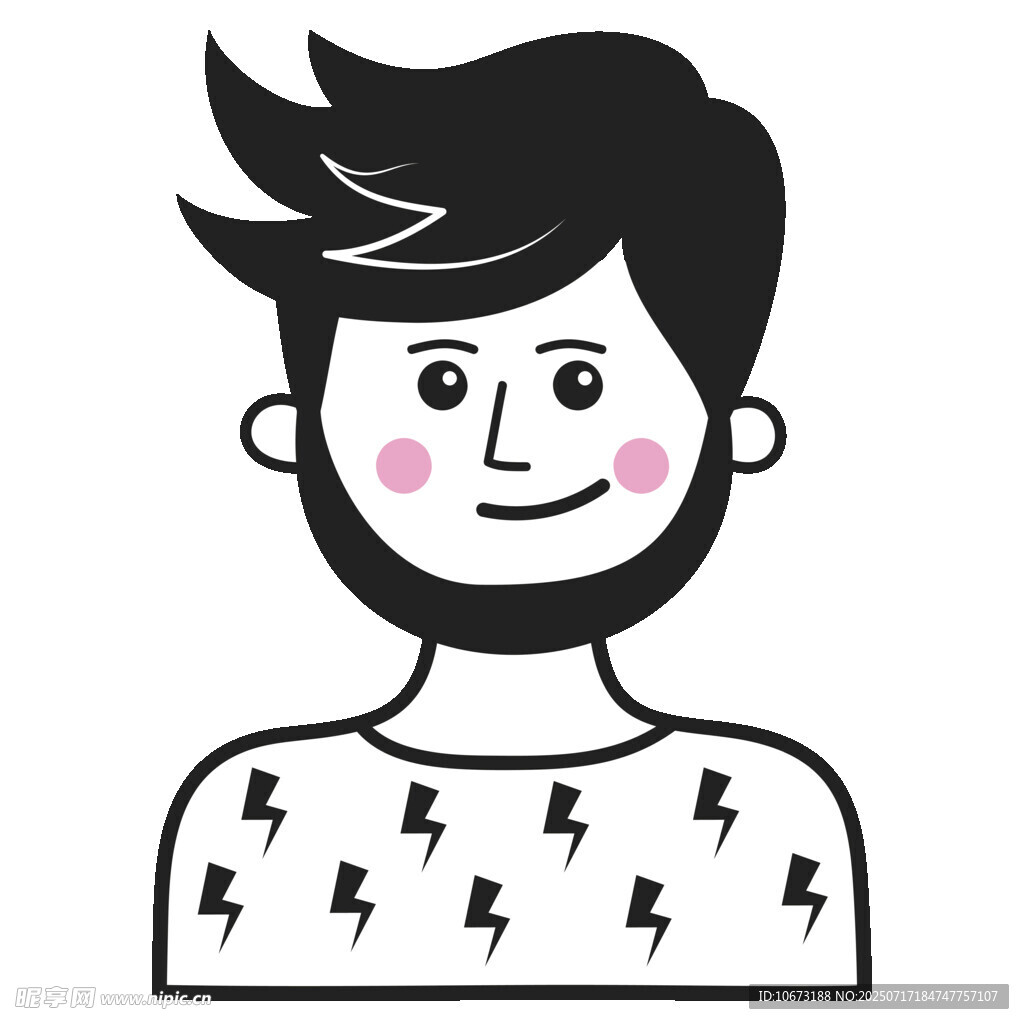 带闪电图案的卡通男子形象