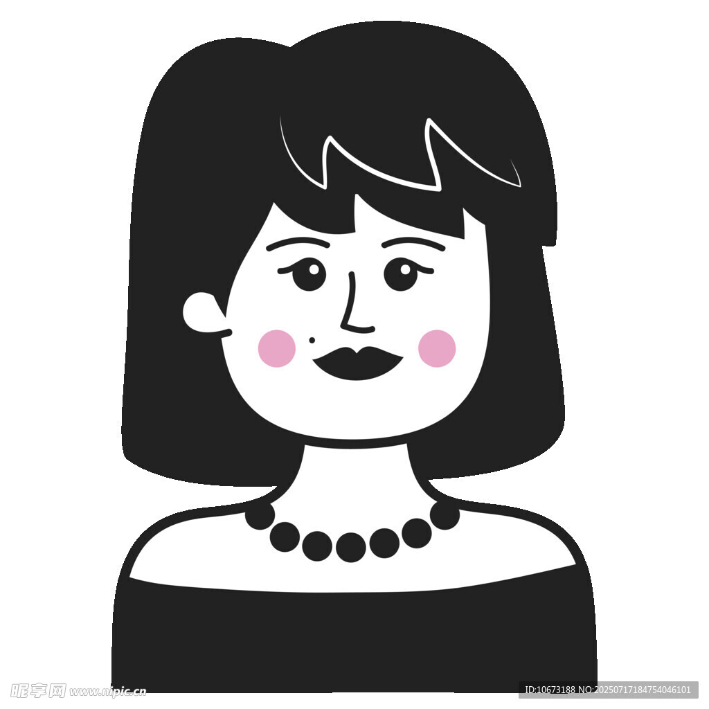 简约风格女性头像插画