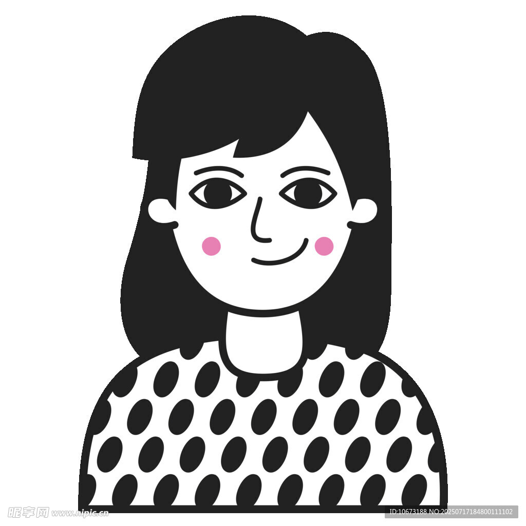 波点上衣的微笑女孩
