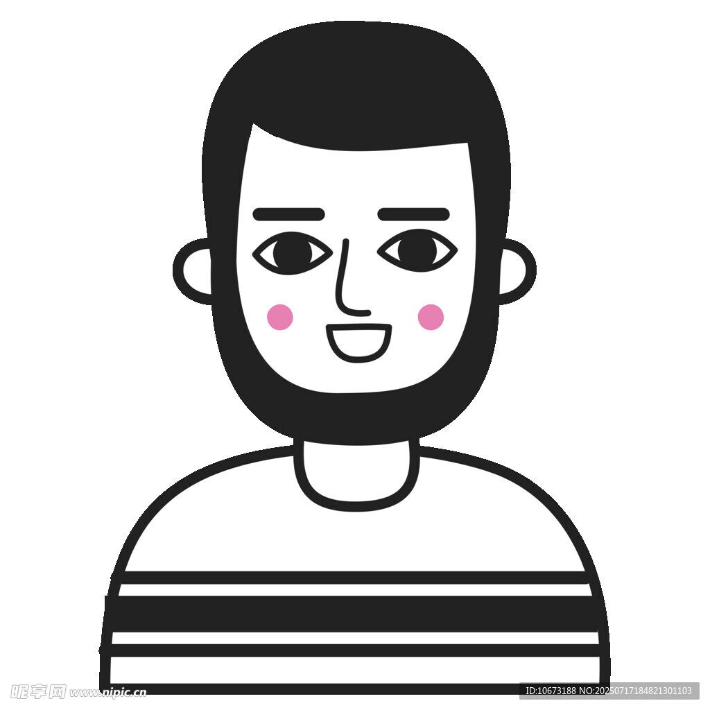 卡通风格男子头像