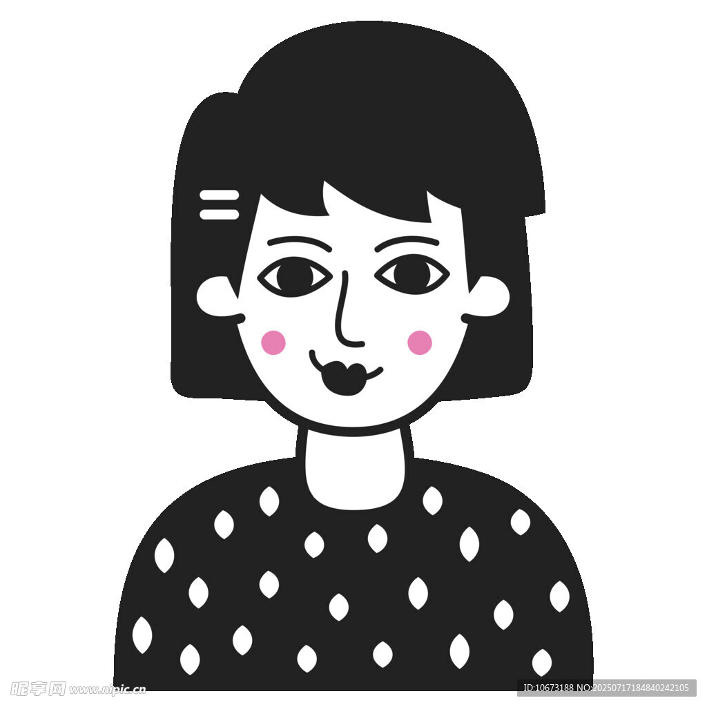 可爱波点女孩头像