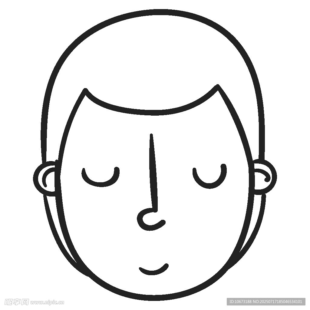 闭眼男性头像