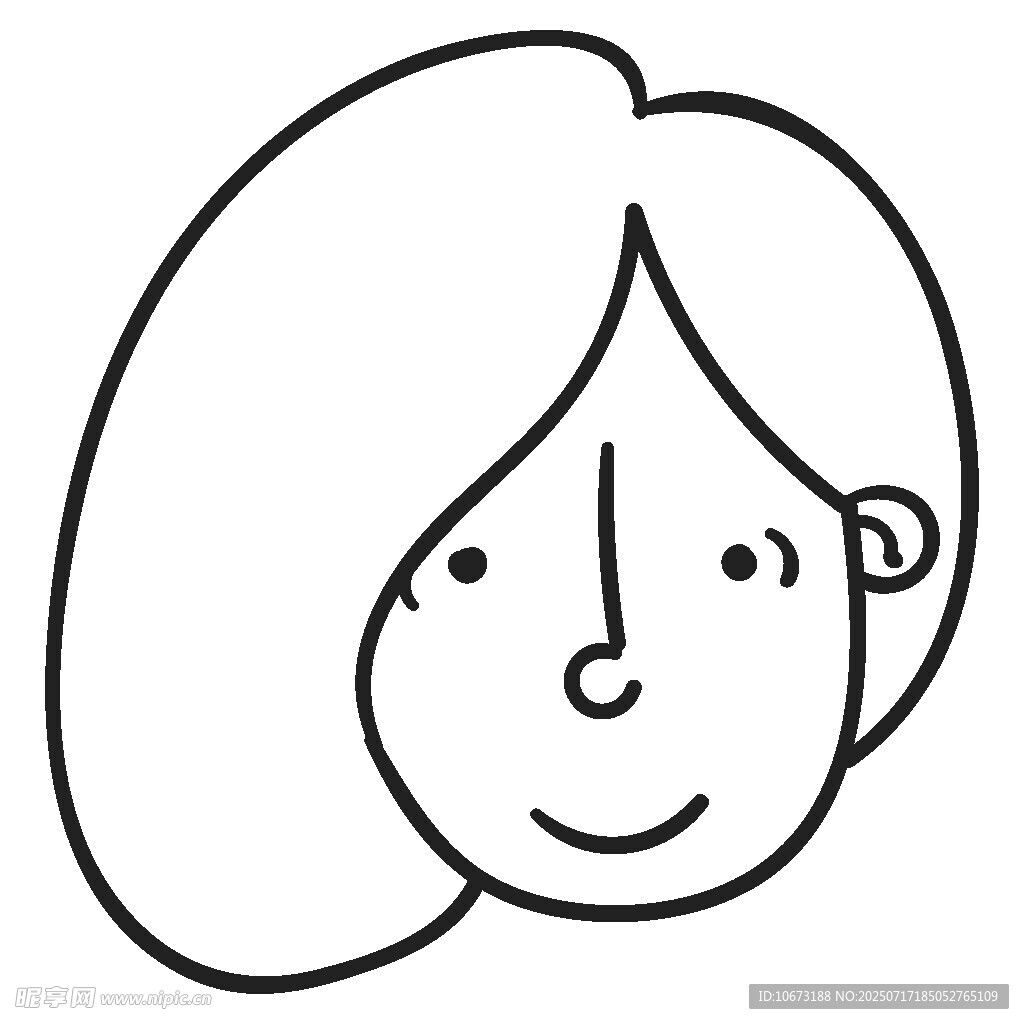 简约线条女性头像