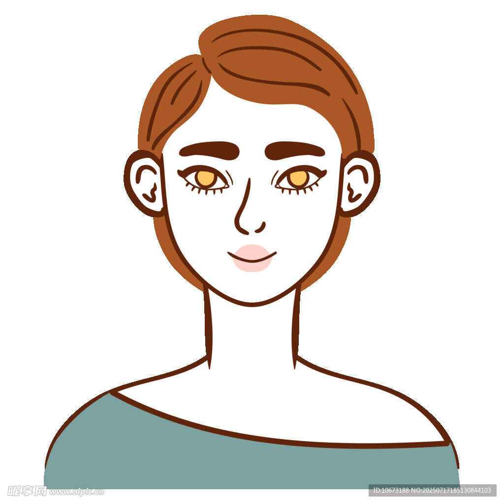 红发女子头像