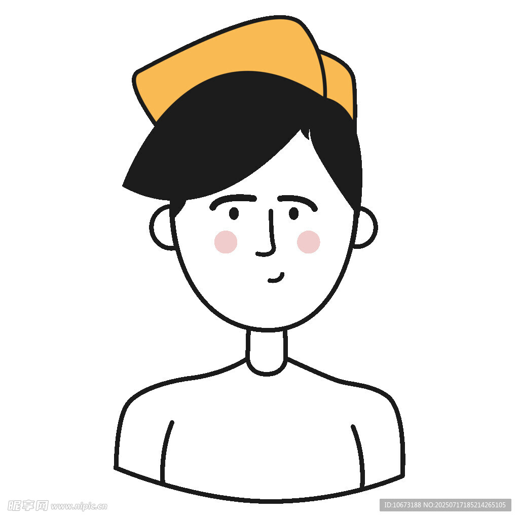 戴帽短发人物头像