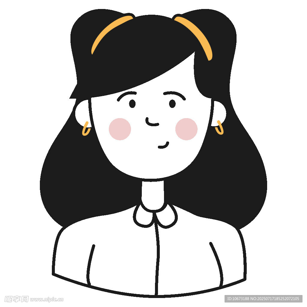 扎双马尾的可爱女孩