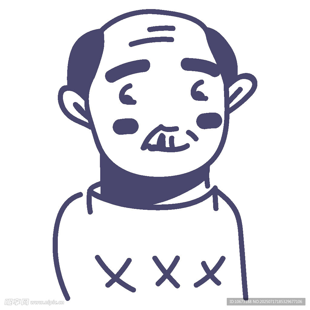 卡通秃头男子形象