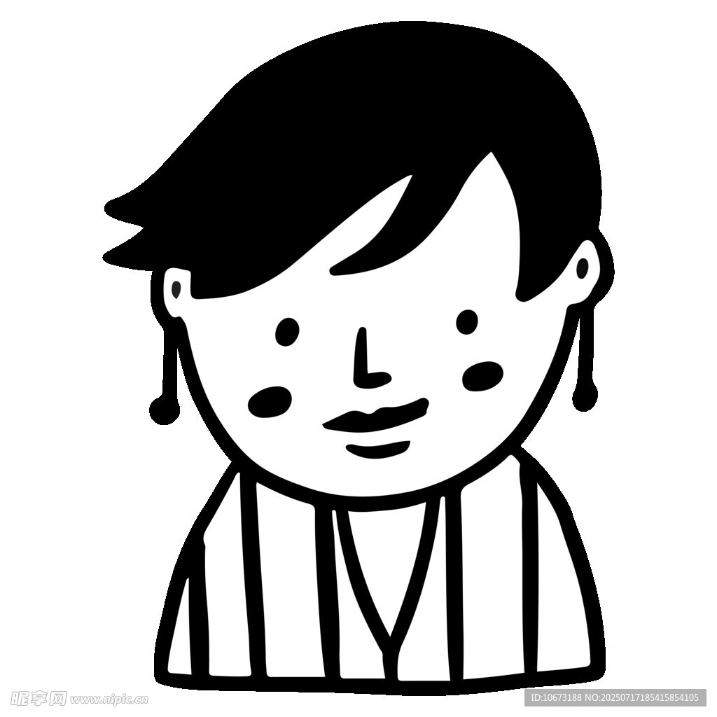 卡通风格短发人物形象