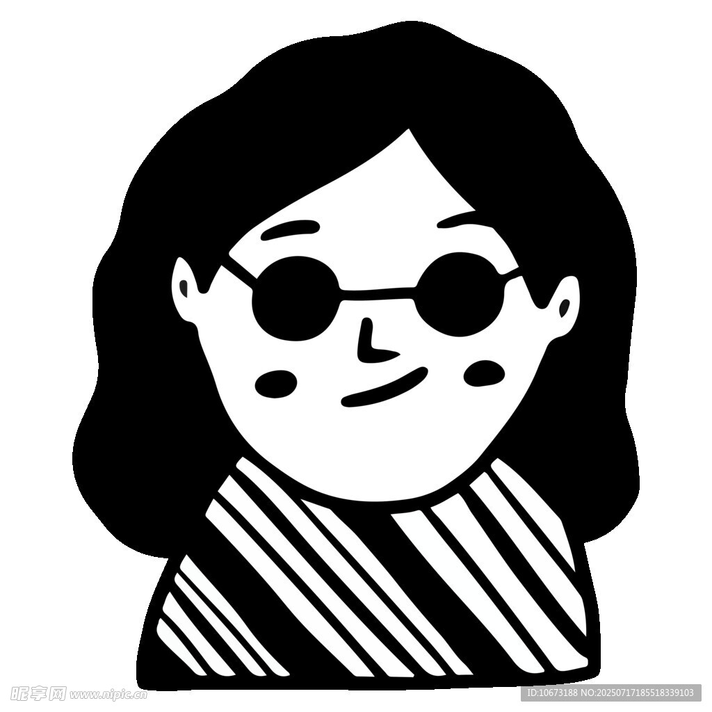 戴墨镜的条纹上衣女孩