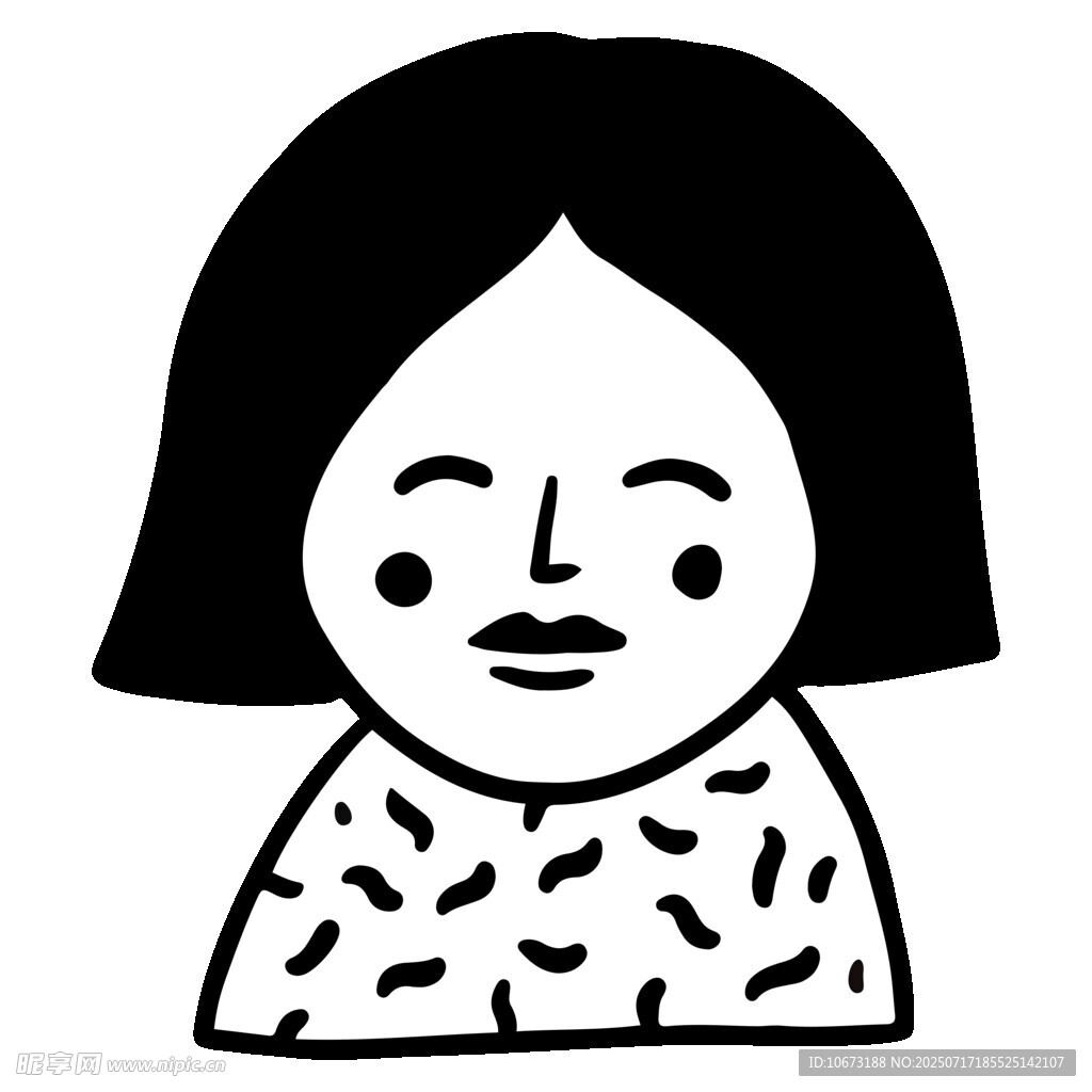短发女孩卡通形象