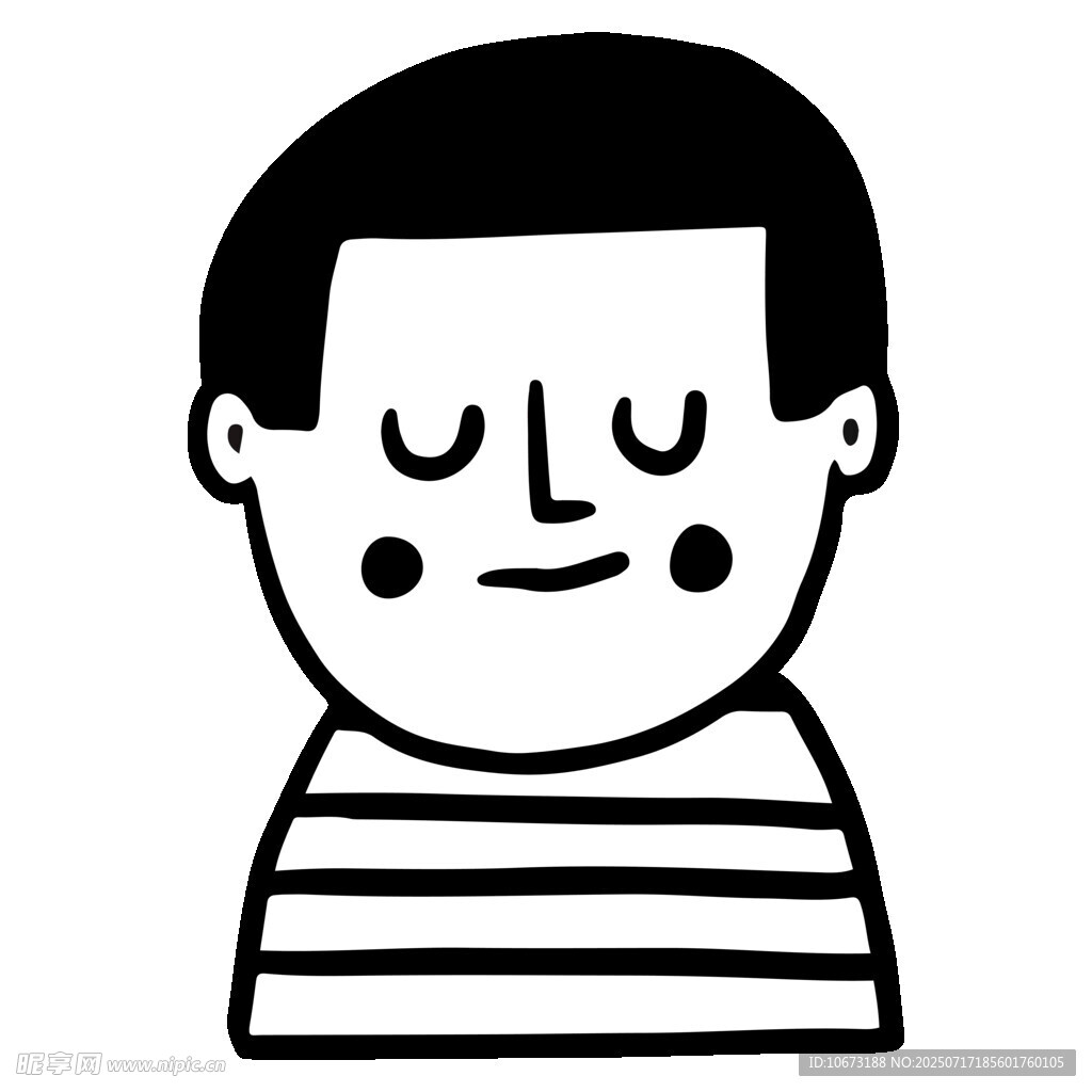 条纹上衣卡通男孩头像