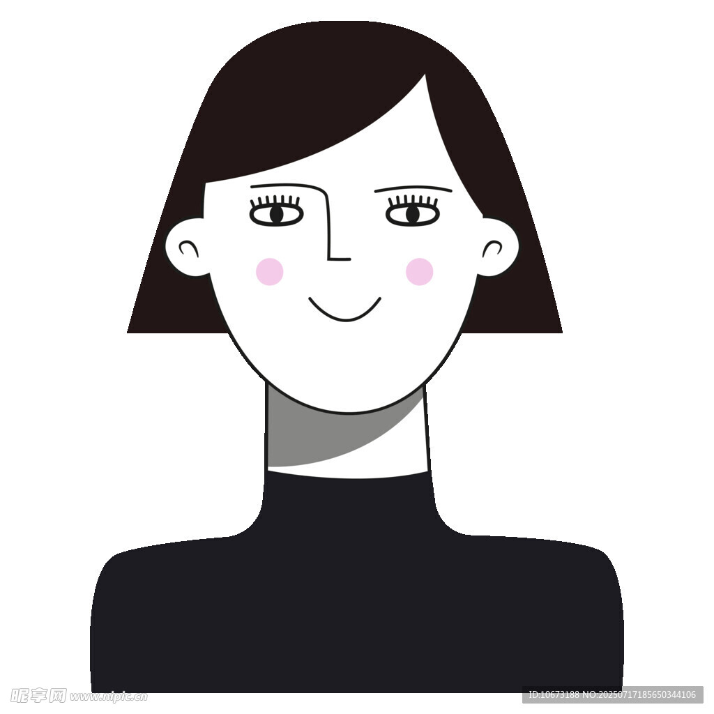 短发微笑女性头像