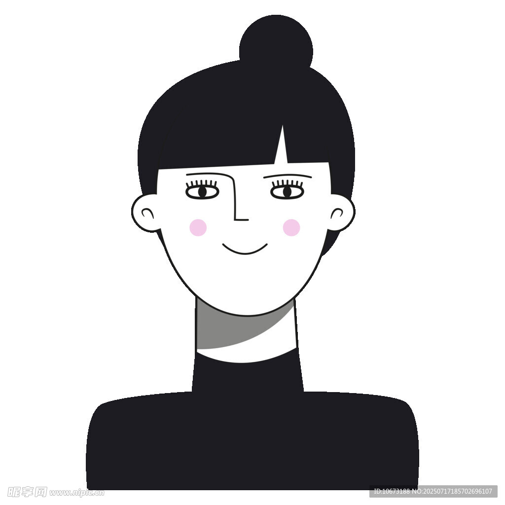 微笑的高领上衣短发女孩