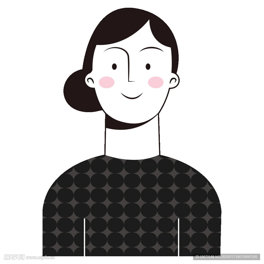 微笑女士简约插画形象