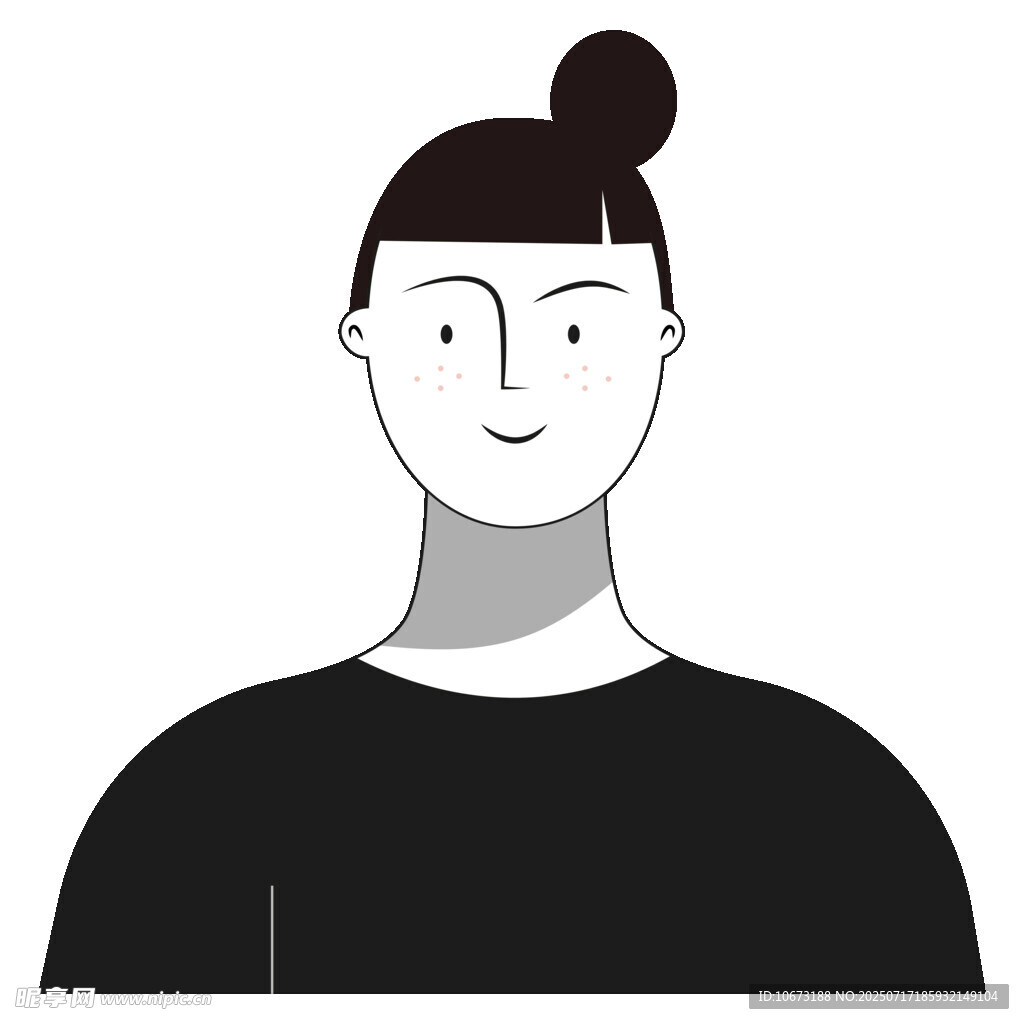 扎丸子头的简约风女性